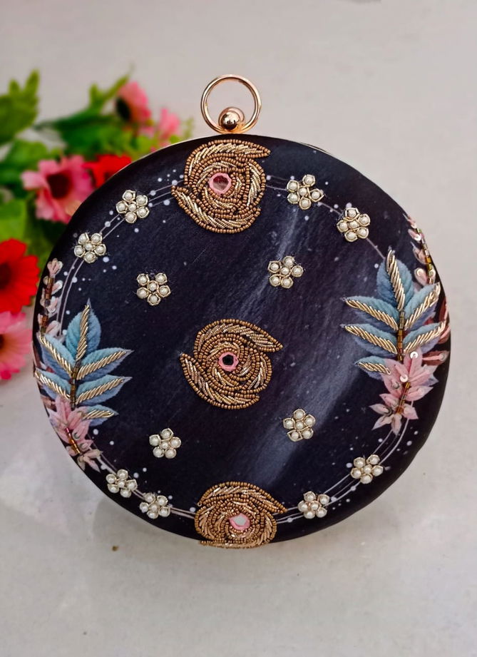 Embroidered Designer Round Printed Wholesale Clutches
